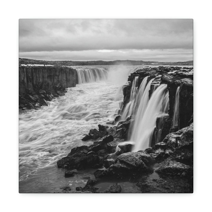 Selfoss in Black and White - Canvas