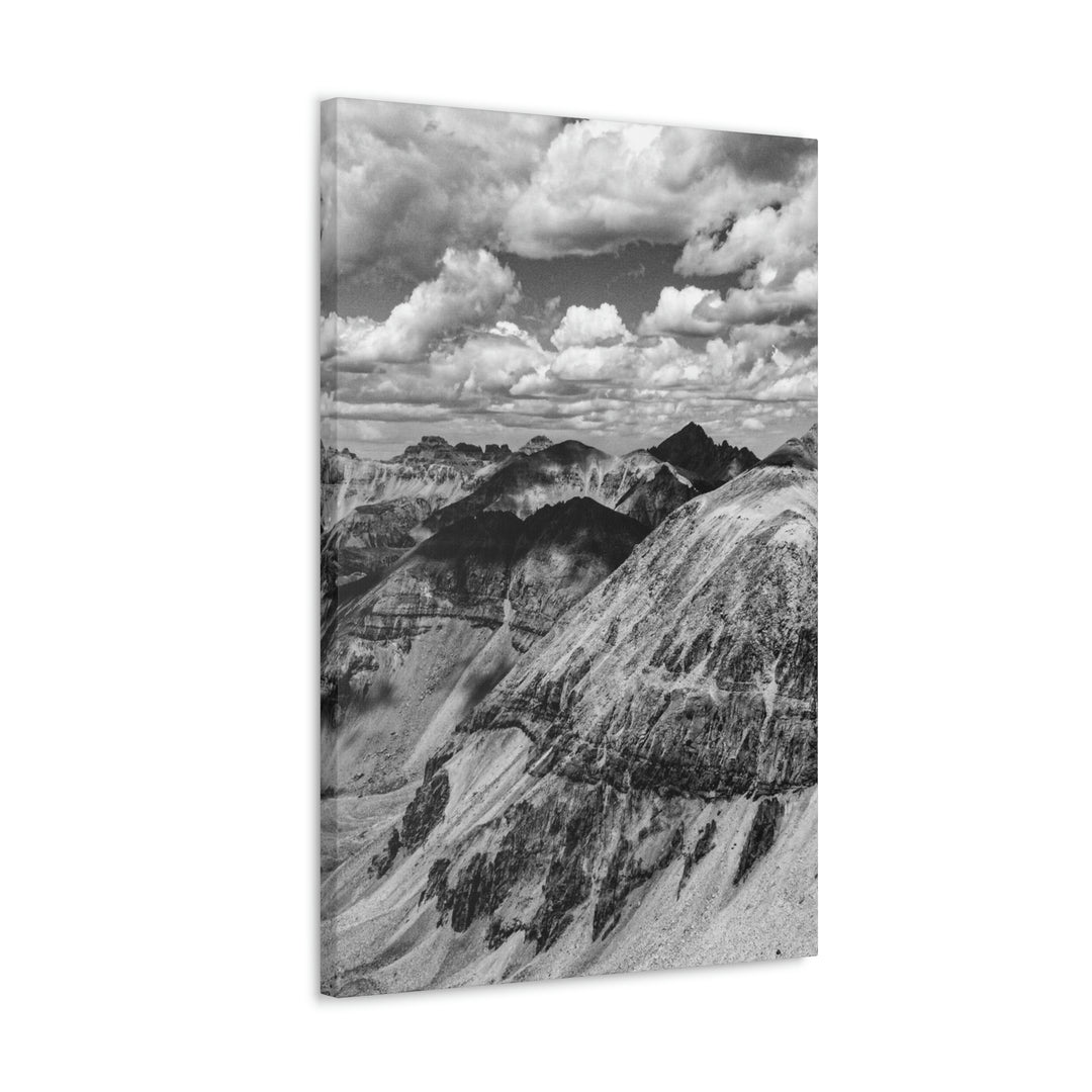 Imogene Pass From the Air in Black and White - Canvas