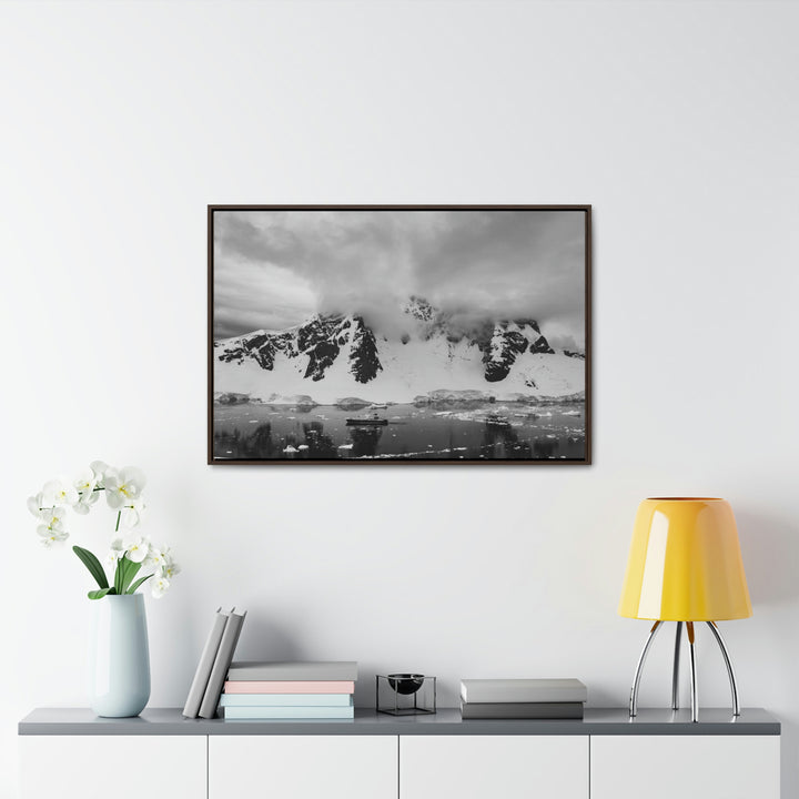 Peaceful Anchoring in Black and White - Canvas with Frame