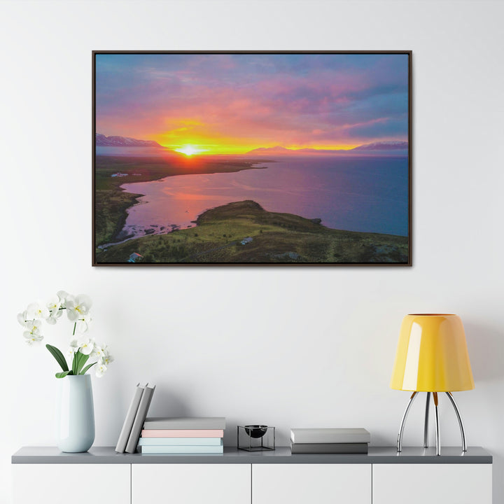 Sunset Over the Fjord Part 1 - Canvas with Frame