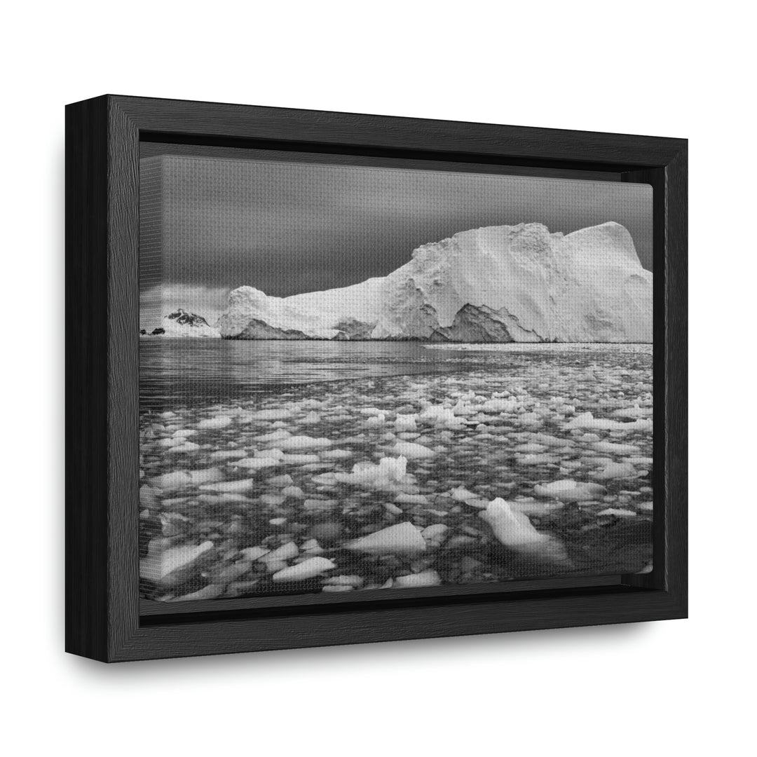 Lane of Ice In Black and White - Canvas with Frame