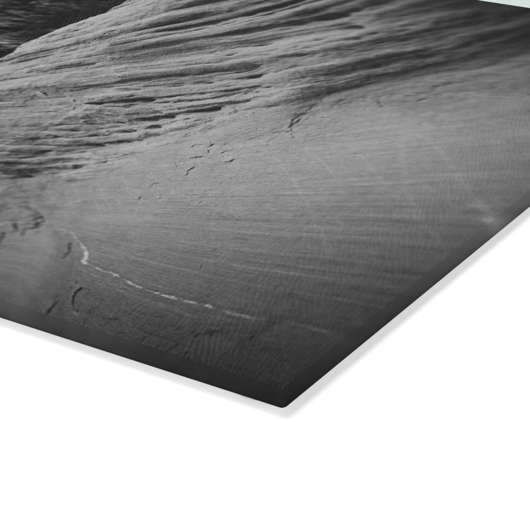 Desert Reach in Black and White - Glass Cutting Board - Visiting This World