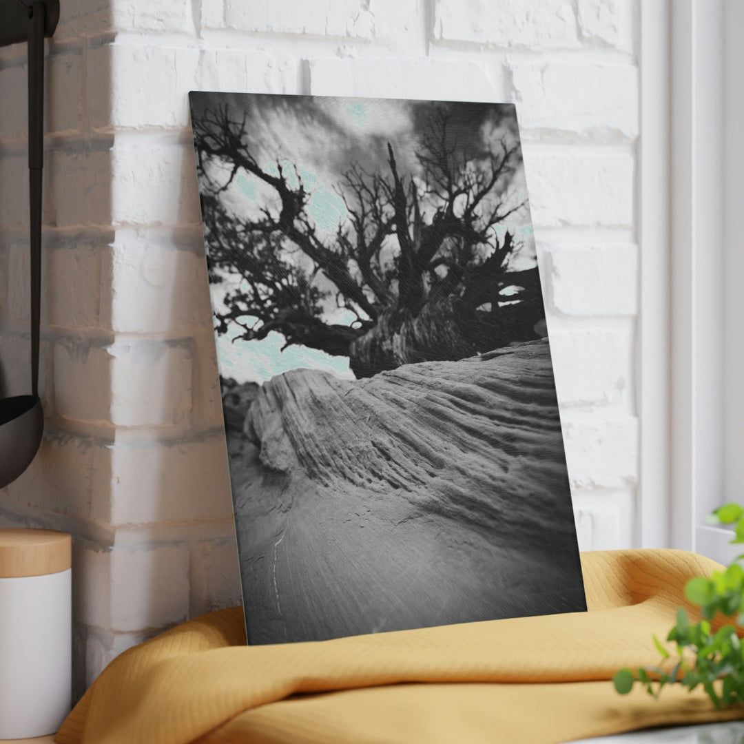 Desert Reach in Black and White - Glass Cutting Board - Visiting This World