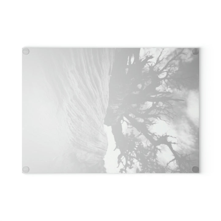 Desert Reach in Black and White - Glass Cutting Board - Visiting This World