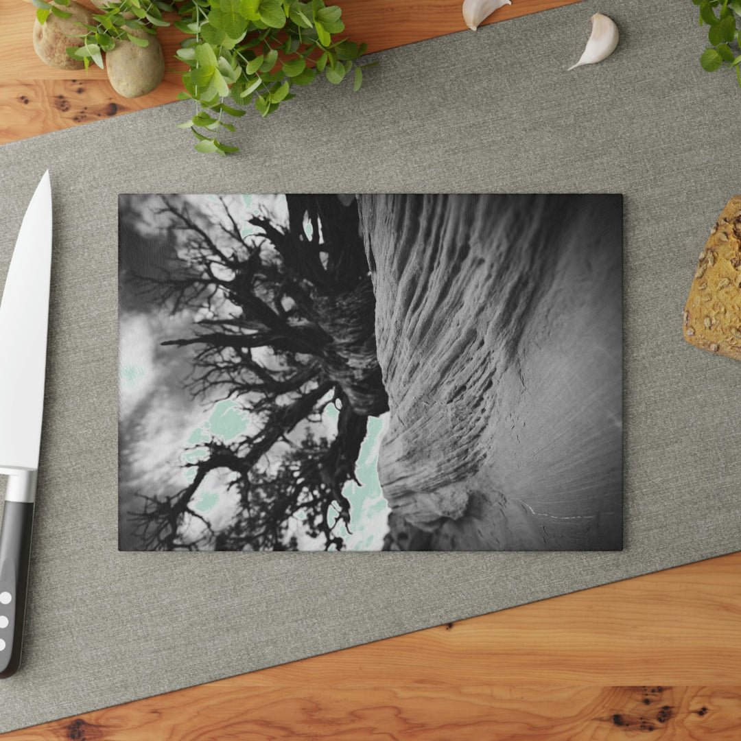 Desert Reach in Black and White - Glass Cutting Board - Visiting This World