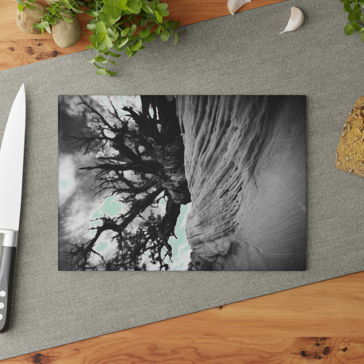 Desert Reach in Black and White - Glass Cutting Board - Visiting This World