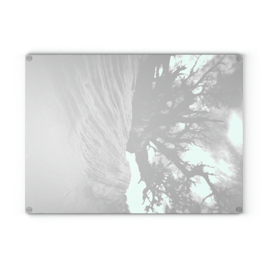 Desert Reach in Black and White - Glass Cutting Board - Visiting This World