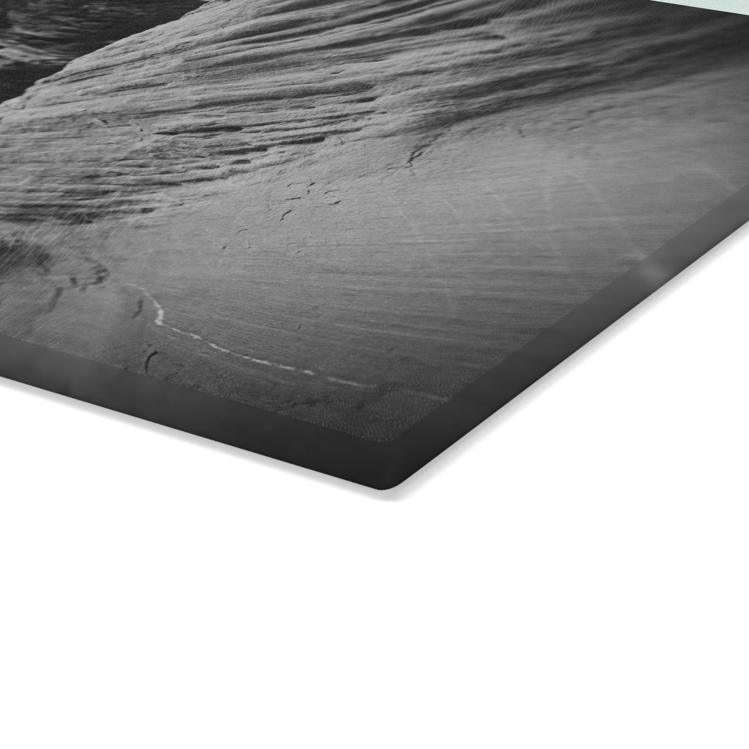 Desert Reach in Black and White - Glass Cutting Board - Visiting This World