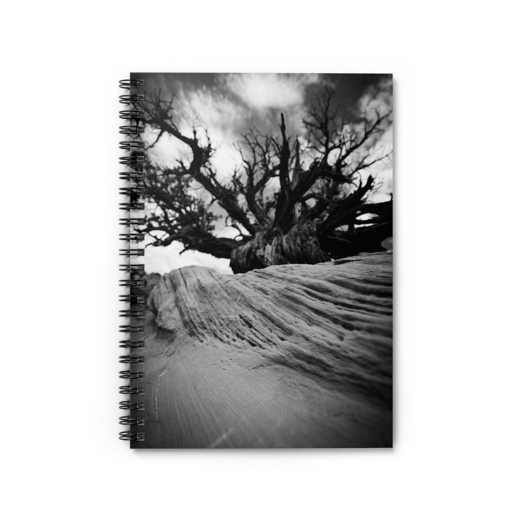 Desert Reach in Black and White - Spiral Ruled Line Notebook - Visiting This World