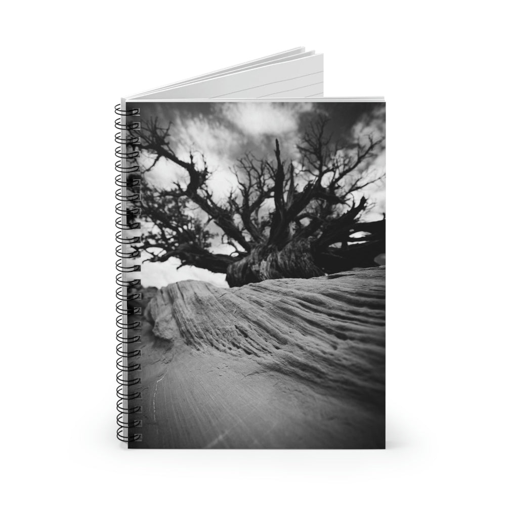 Desert Reach in Black and White - Spiral Ruled Line Notebook - Visiting This World