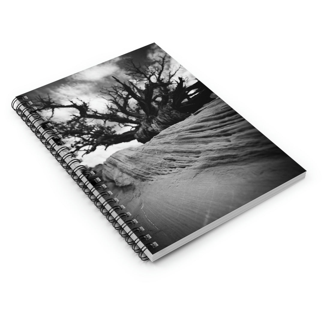 Desert Reach in Black and White - Spiral Ruled Line Notebook - Visiting This World