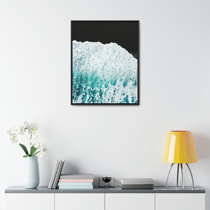 A Wave on Volcanic Sand - Canvas with Frame