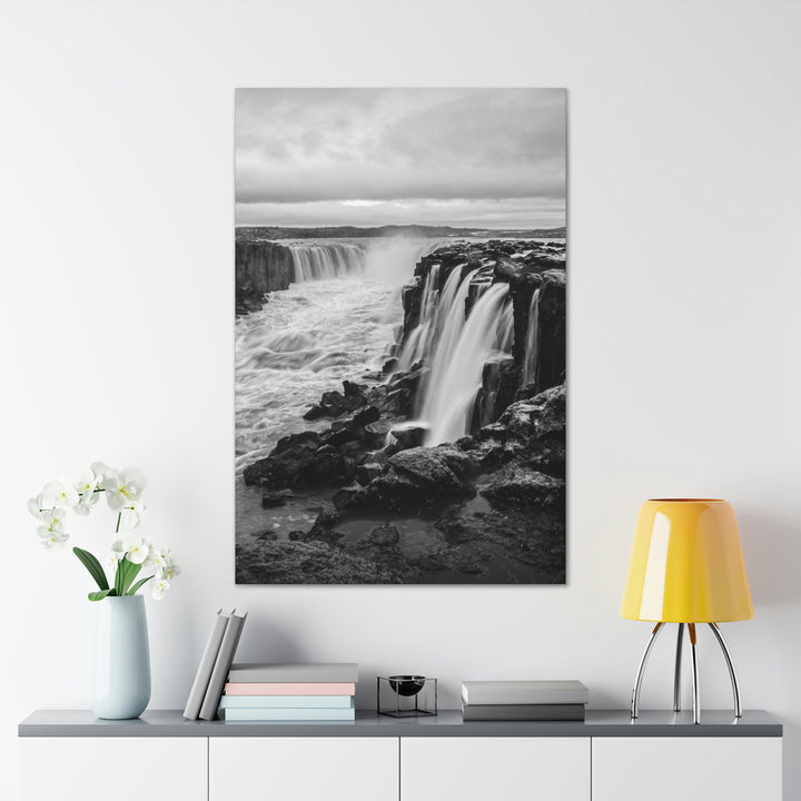 Selfoss in Black and White - Canvas