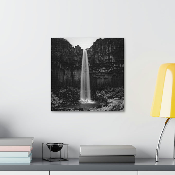 Svartifoss in Black and White - Canvas