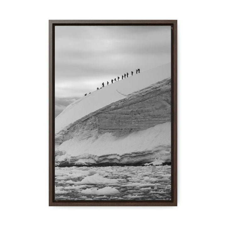 Preparing for the Climb in Black and White - Canvas with Frame