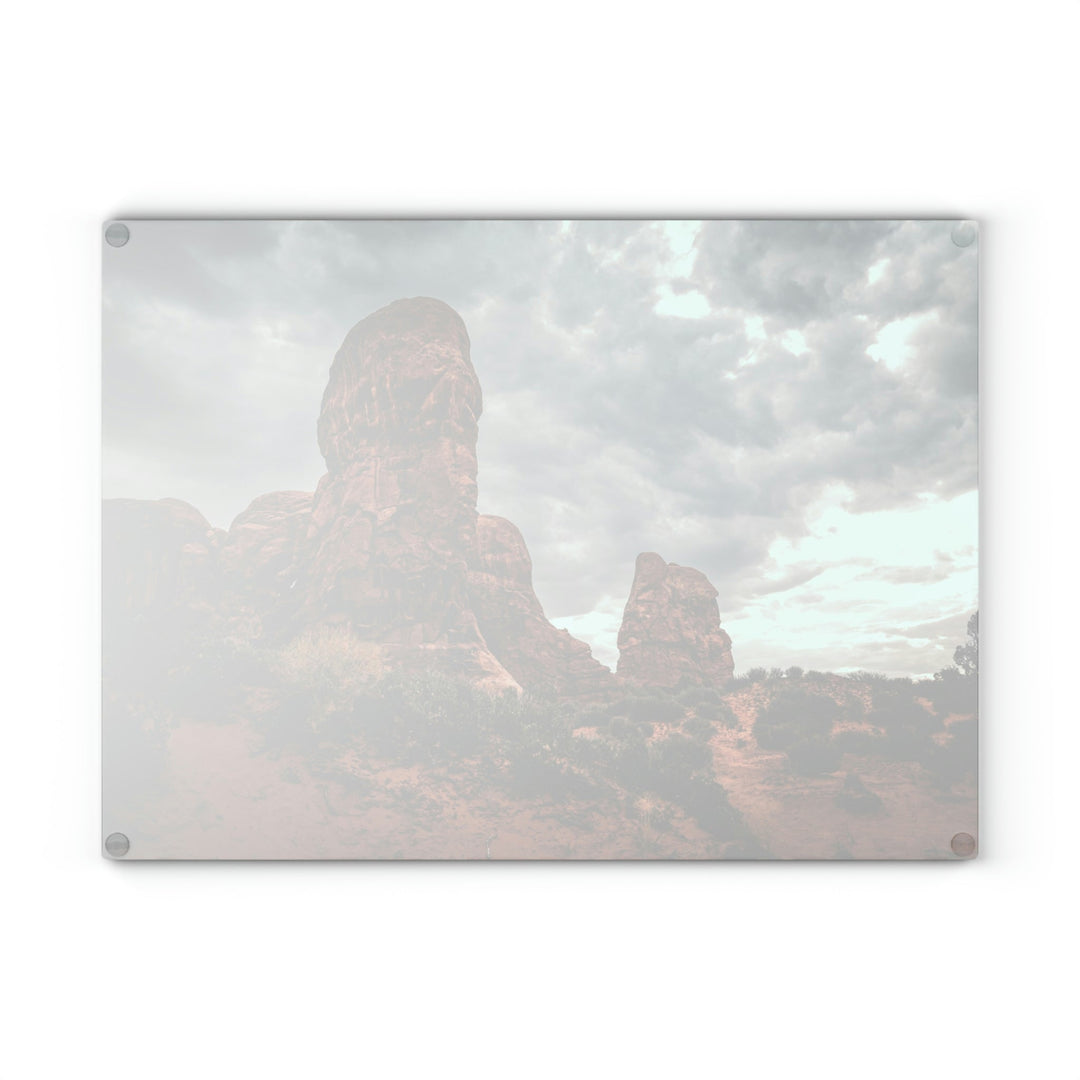 Dramatic Rocks - Glass Cutting Board - Visiting This World