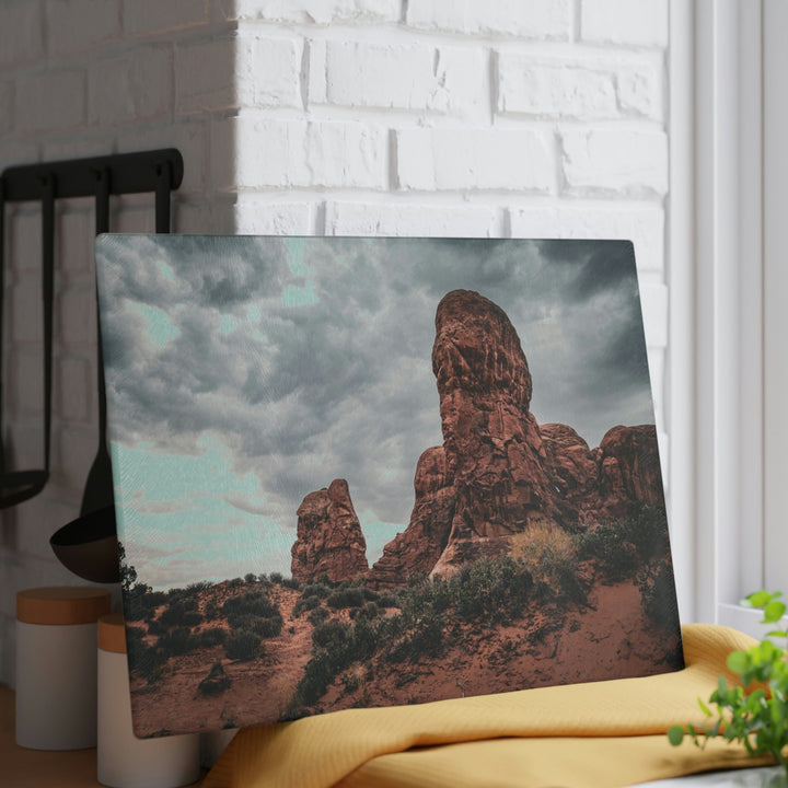 Dramatic Rocks - Glass Cutting Board - Visiting This World