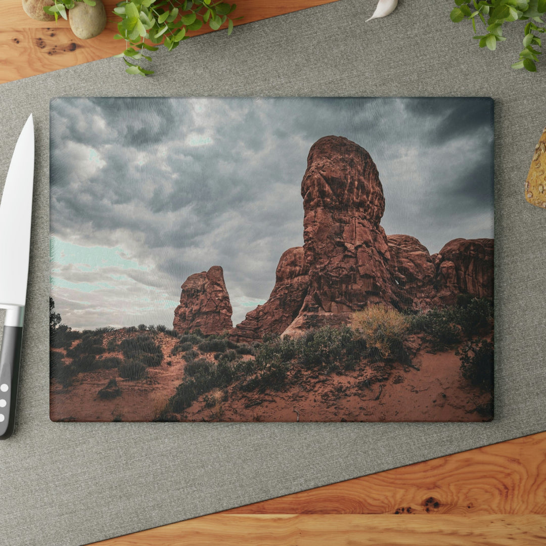 Dramatic Rocks - Glass Cutting Board - Visiting This World