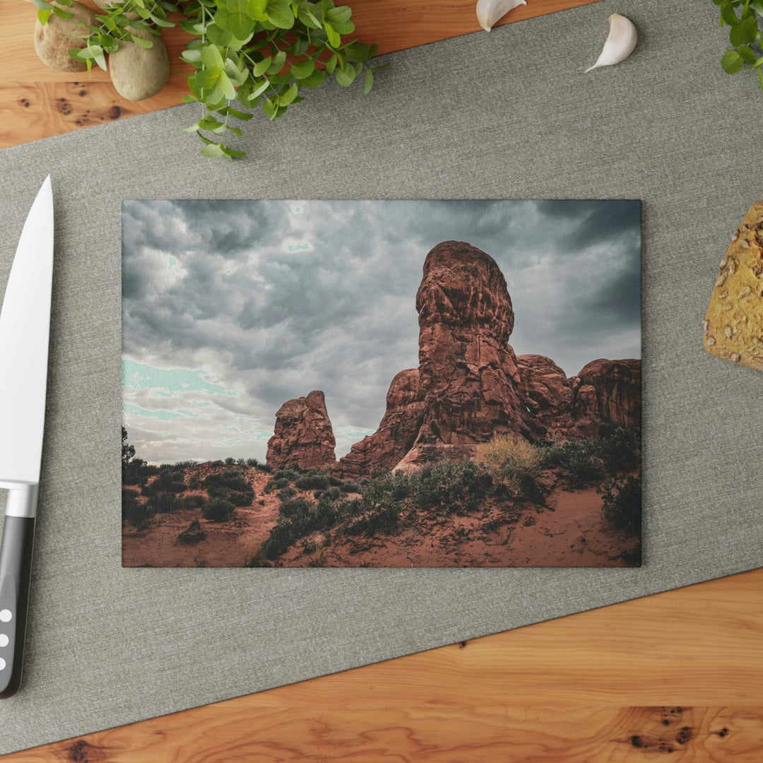 Dramatic Rocks - Glass Cutting Board - Visiting This World