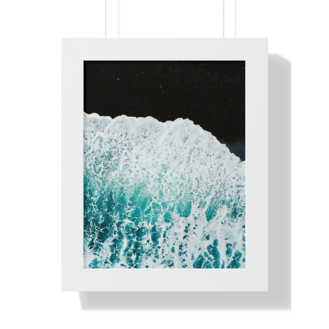 A Wave on Volcanic Sand - Framed Print