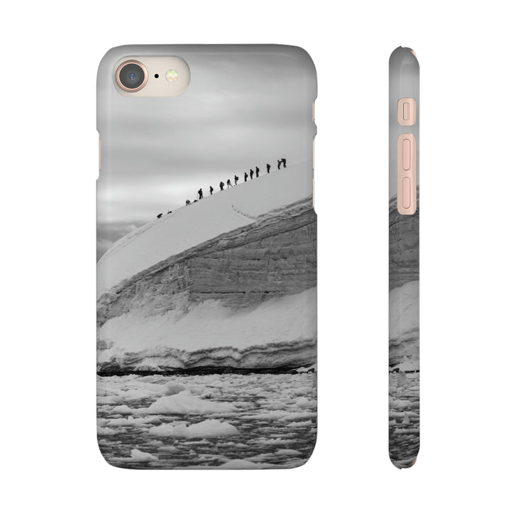 Preparing for the Climb in Black and White - Phone Case