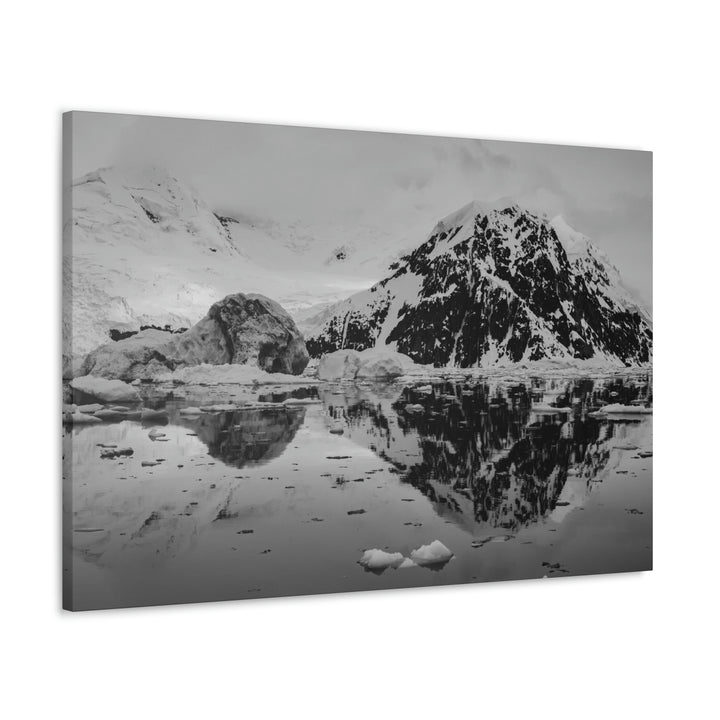 Reflected Calm in Black and White - Canvas