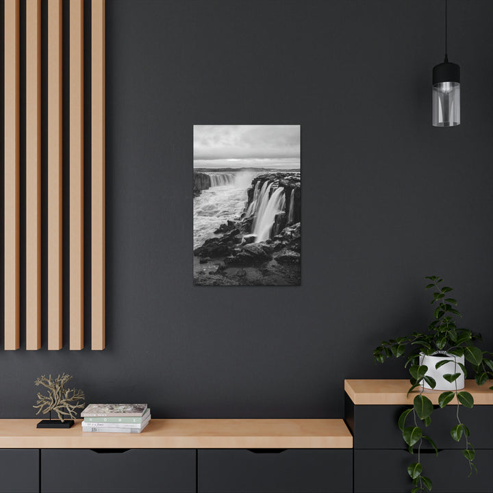 Selfoss in Black and White - Canvas