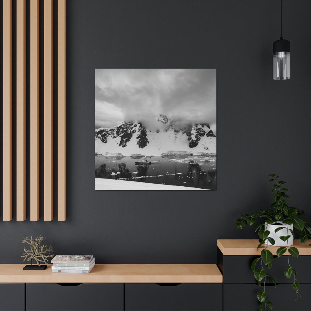 Peaceful Anchoring in Black and White - Canvas