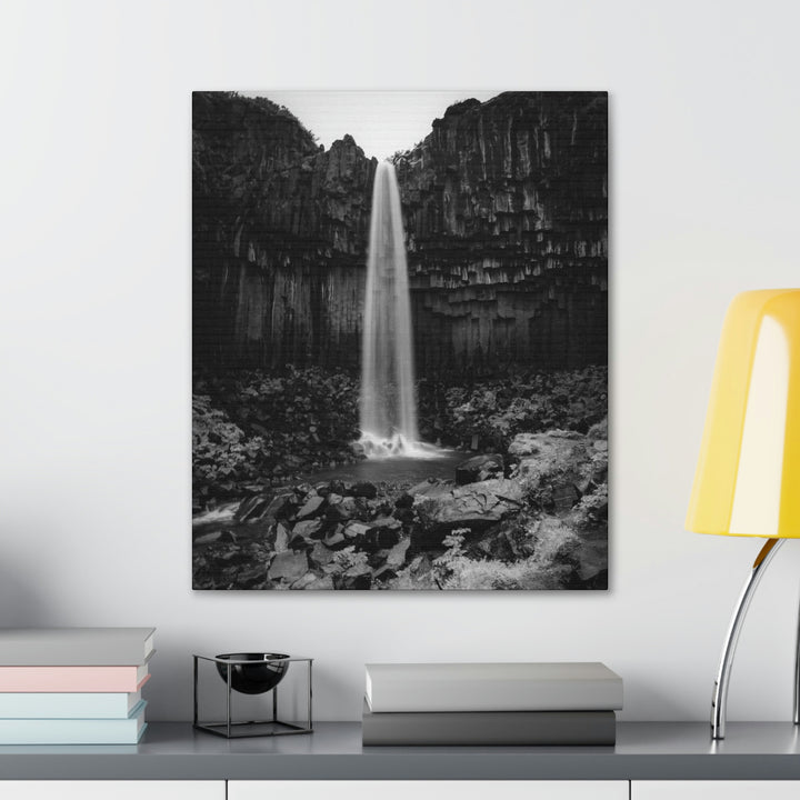 Svartifoss in Black and White - Canvas