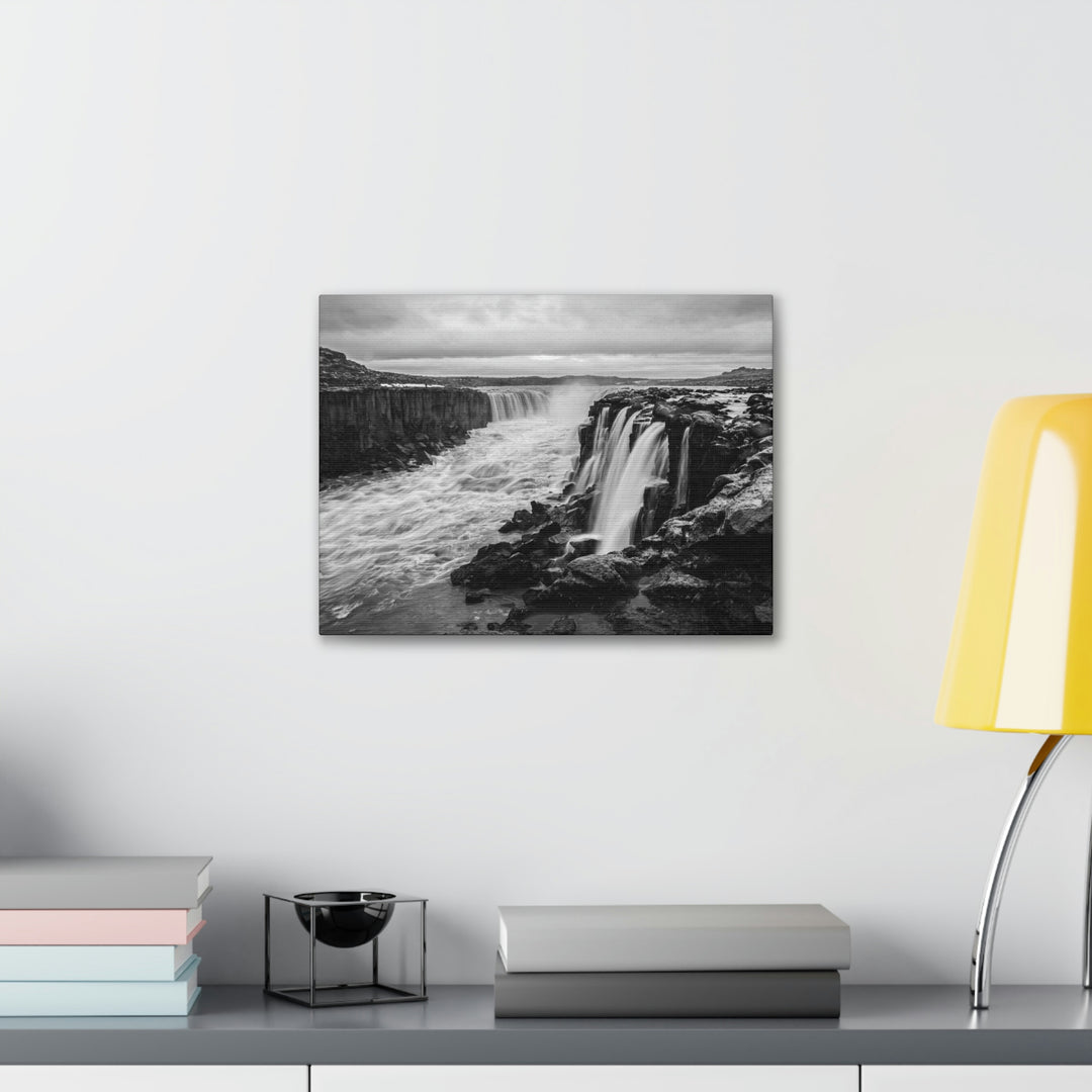 Selfoss in Black and White - Canvas