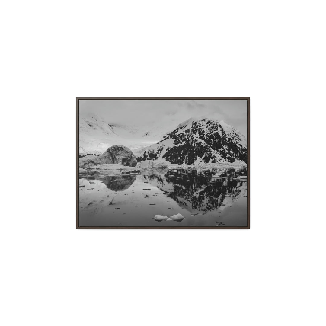 Reflected Calm in Black and White - Canvas with Frame