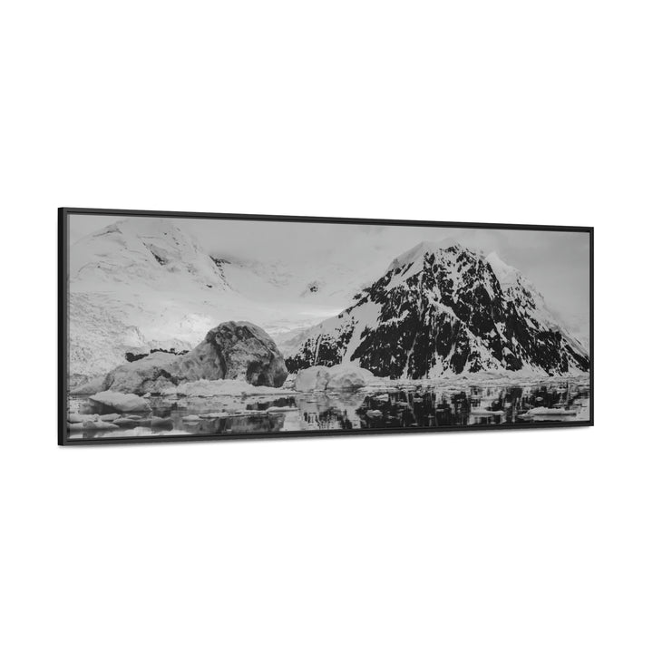 Reflected Calm in Black and White - Canvas with Frame