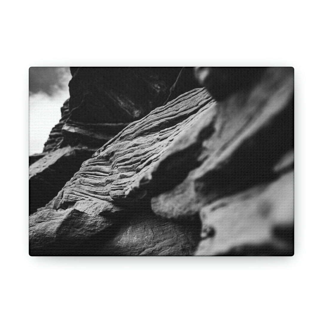 Layers of Rock in Black and White - Canvas