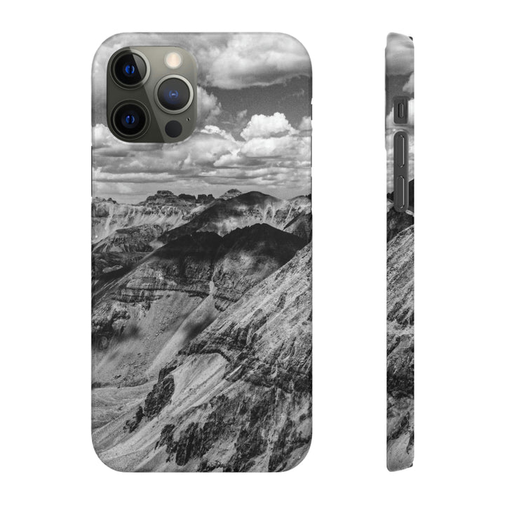 Imogene Pass From the Air in Black and White - Phone Case