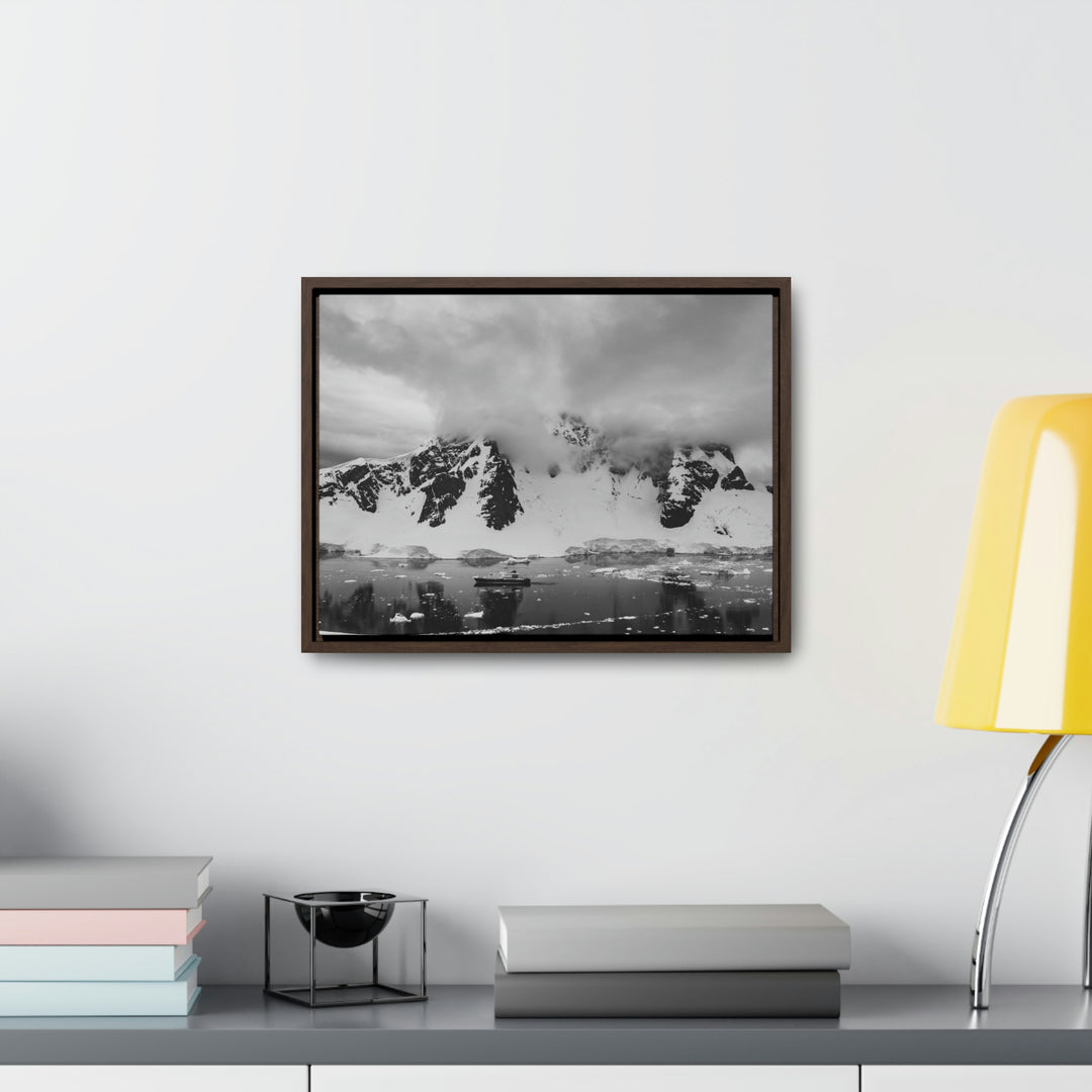 Peaceful Anchoring in Black and White - Canvas with Frame