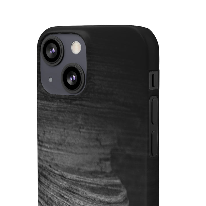 Sedimentary Rock Curves in Black and White - Phone Case