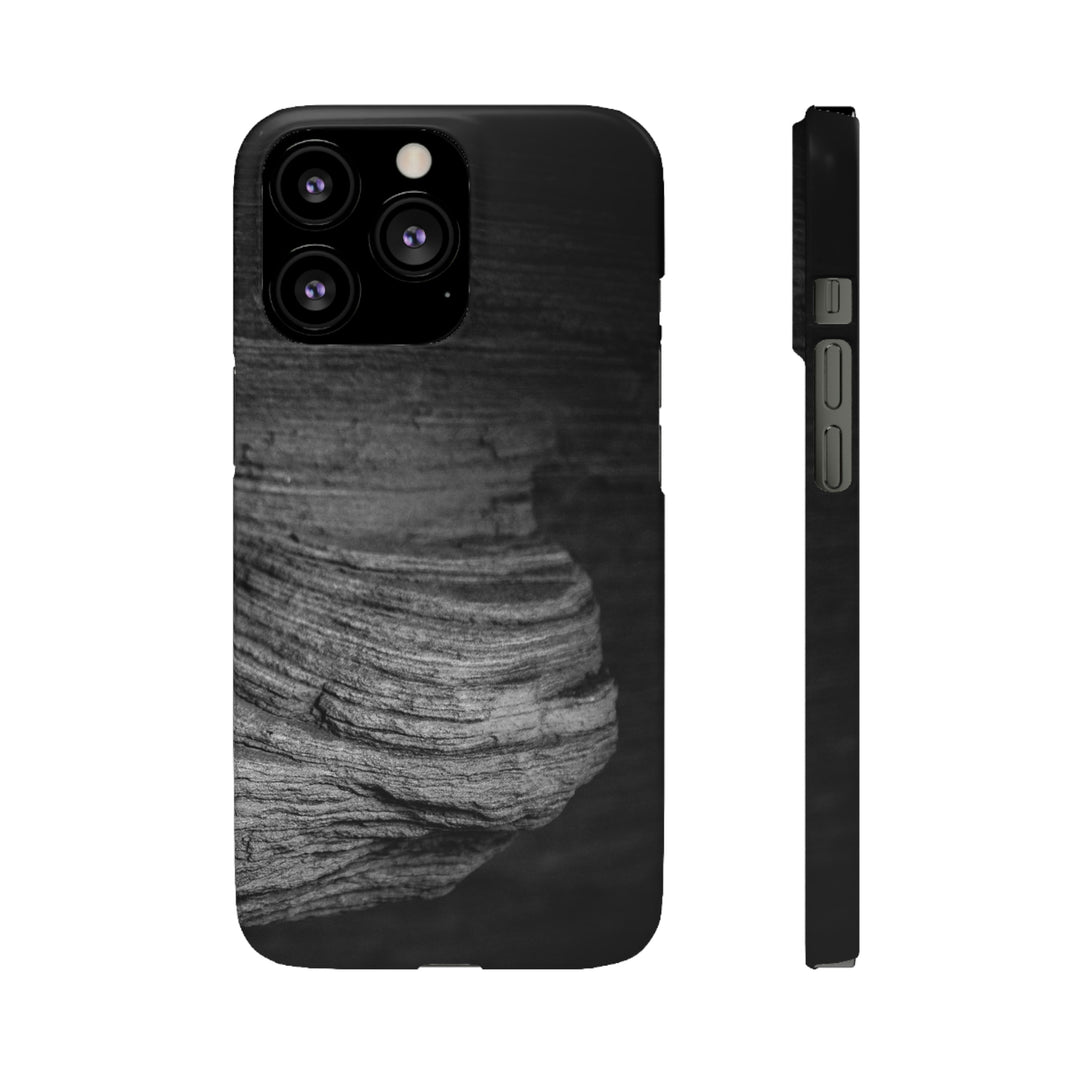 Sedimentary Rock Curves in Black and White - Phone Case