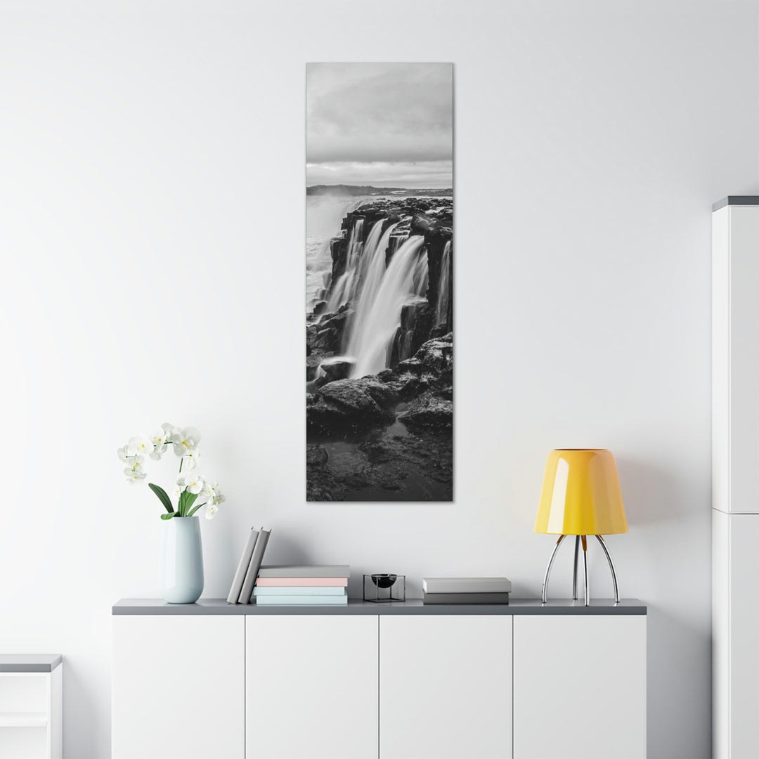 Selfoss in Black and White - Canvas