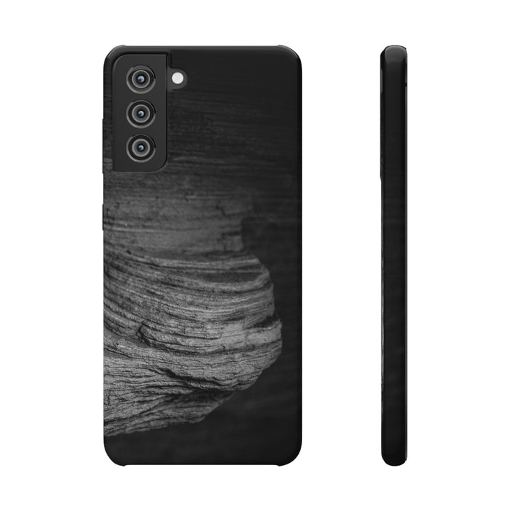 Sedimentary Rock Curves in Black and White - Phone Case