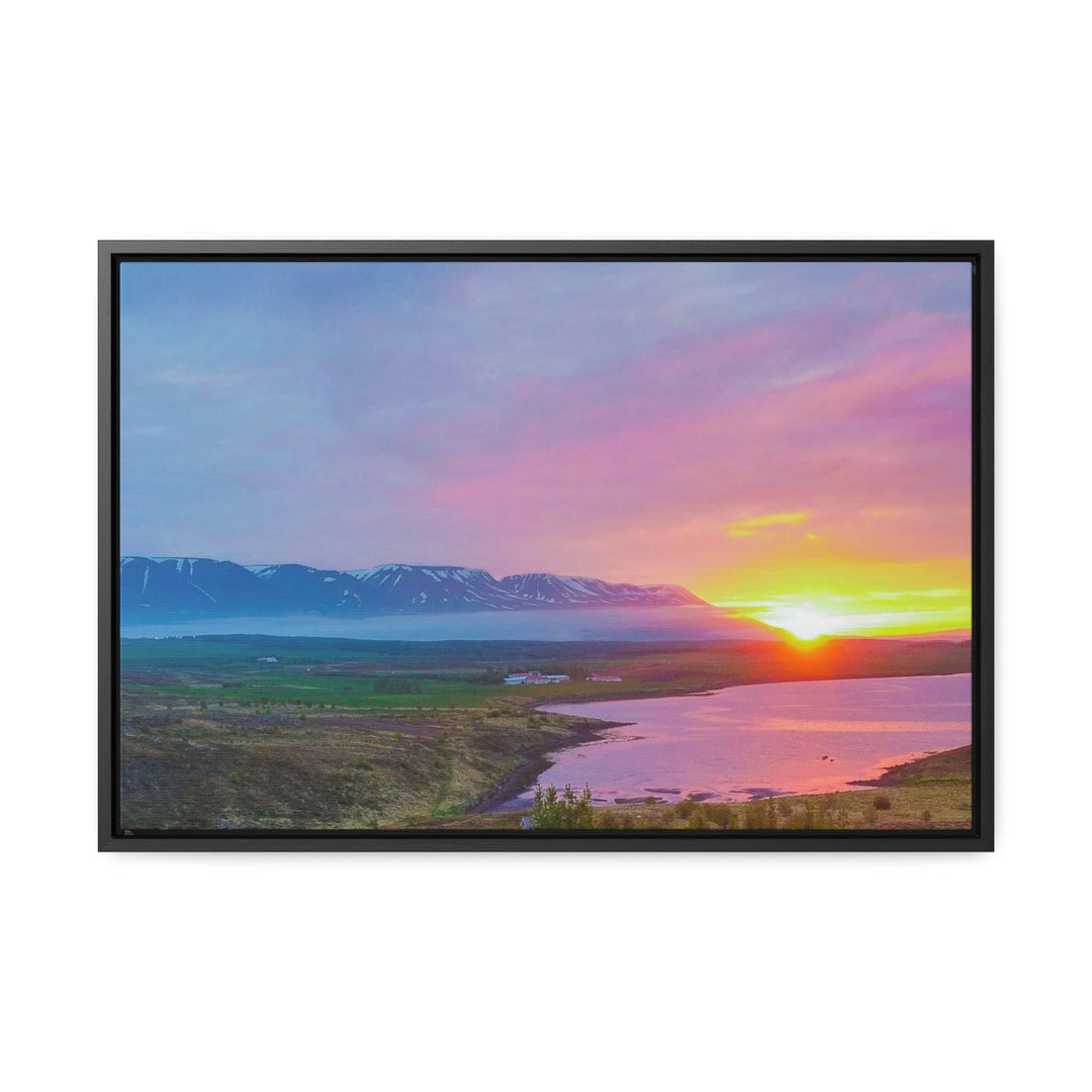 Sunset Over the Fjord Part 2 - Canvas with Frame