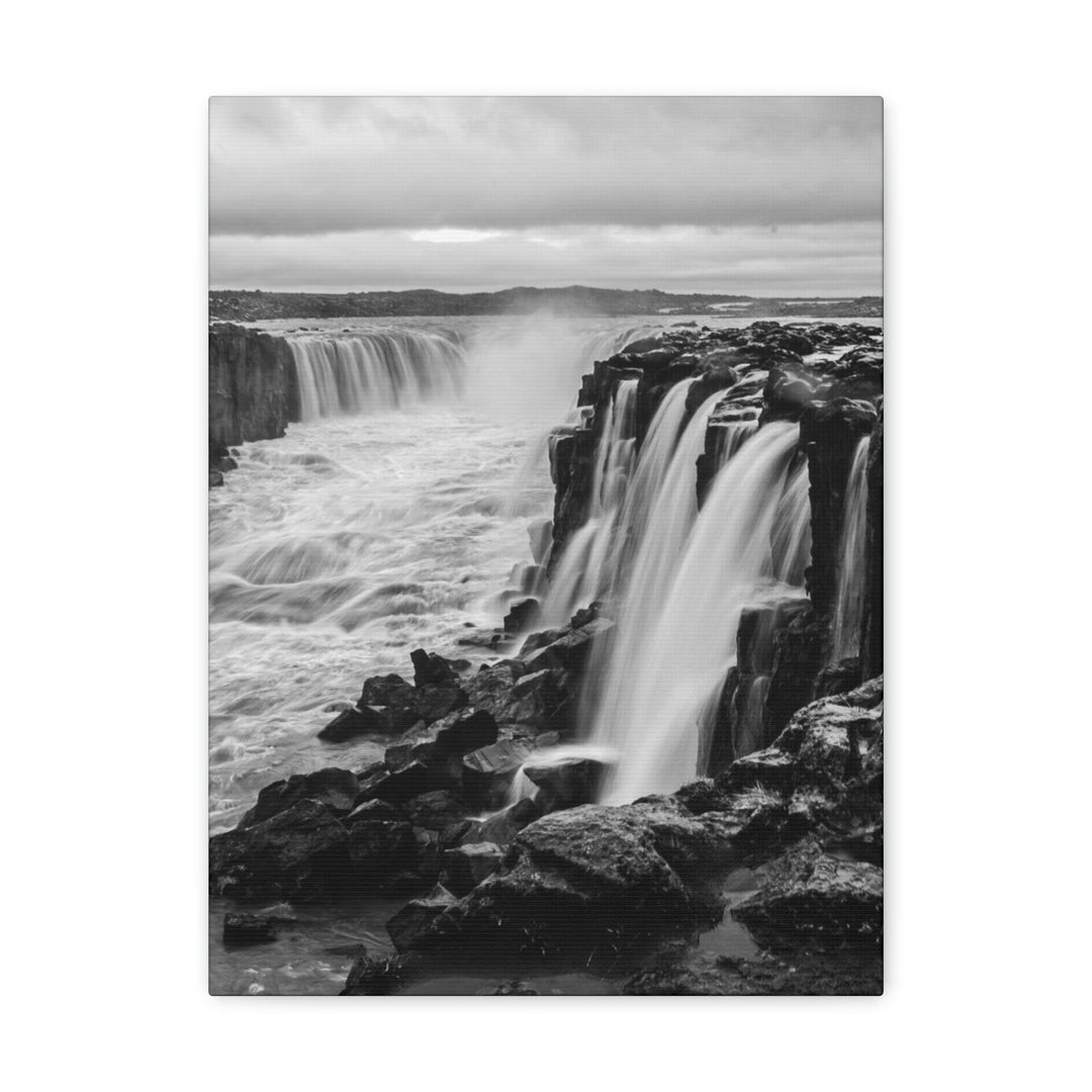 Selfoss in Black and White - Canvas