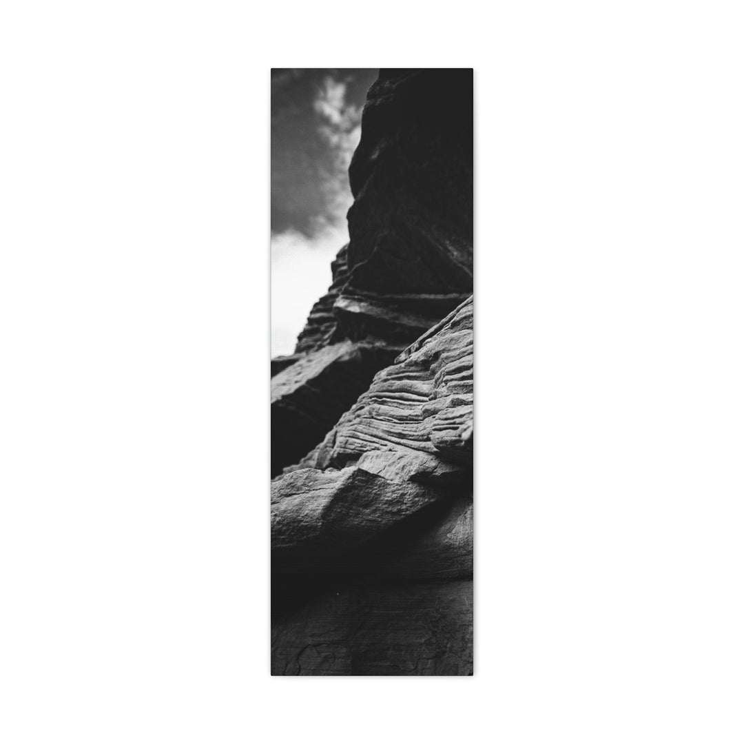 Layers of Rock in Black and White - Canvas