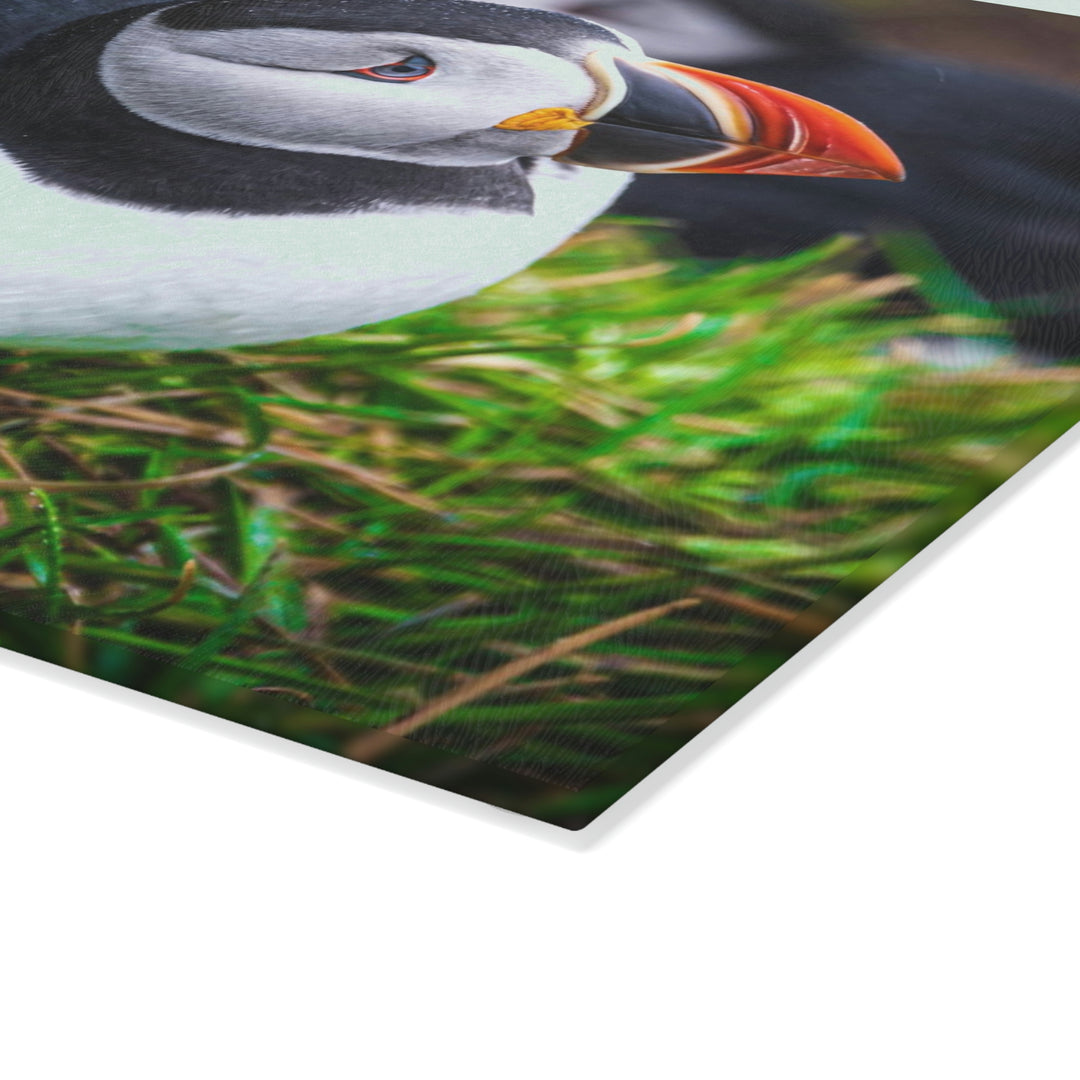 Resting Puffin - Glass Cutting Board