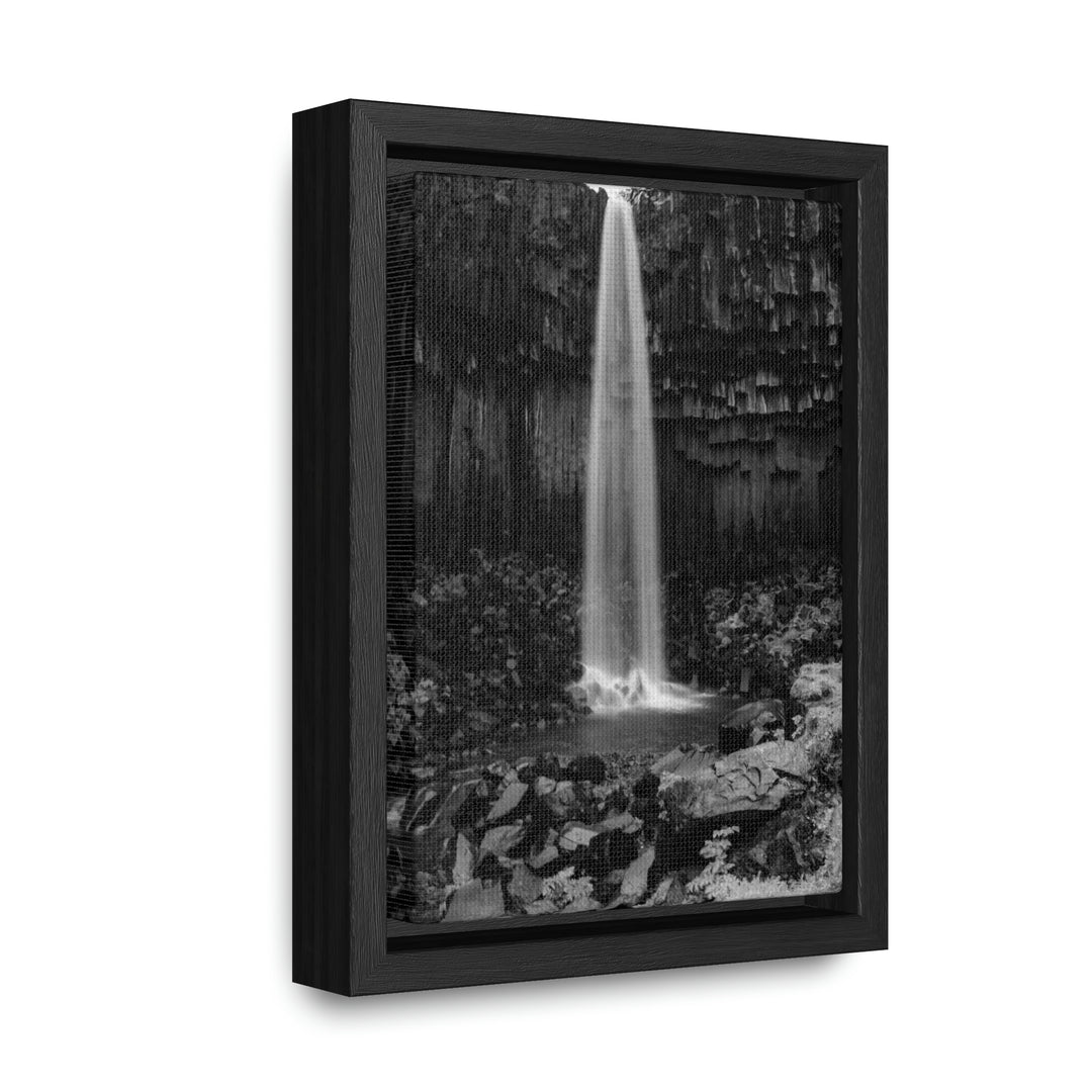 Svartifoss in Black and White - Canvas with Frame