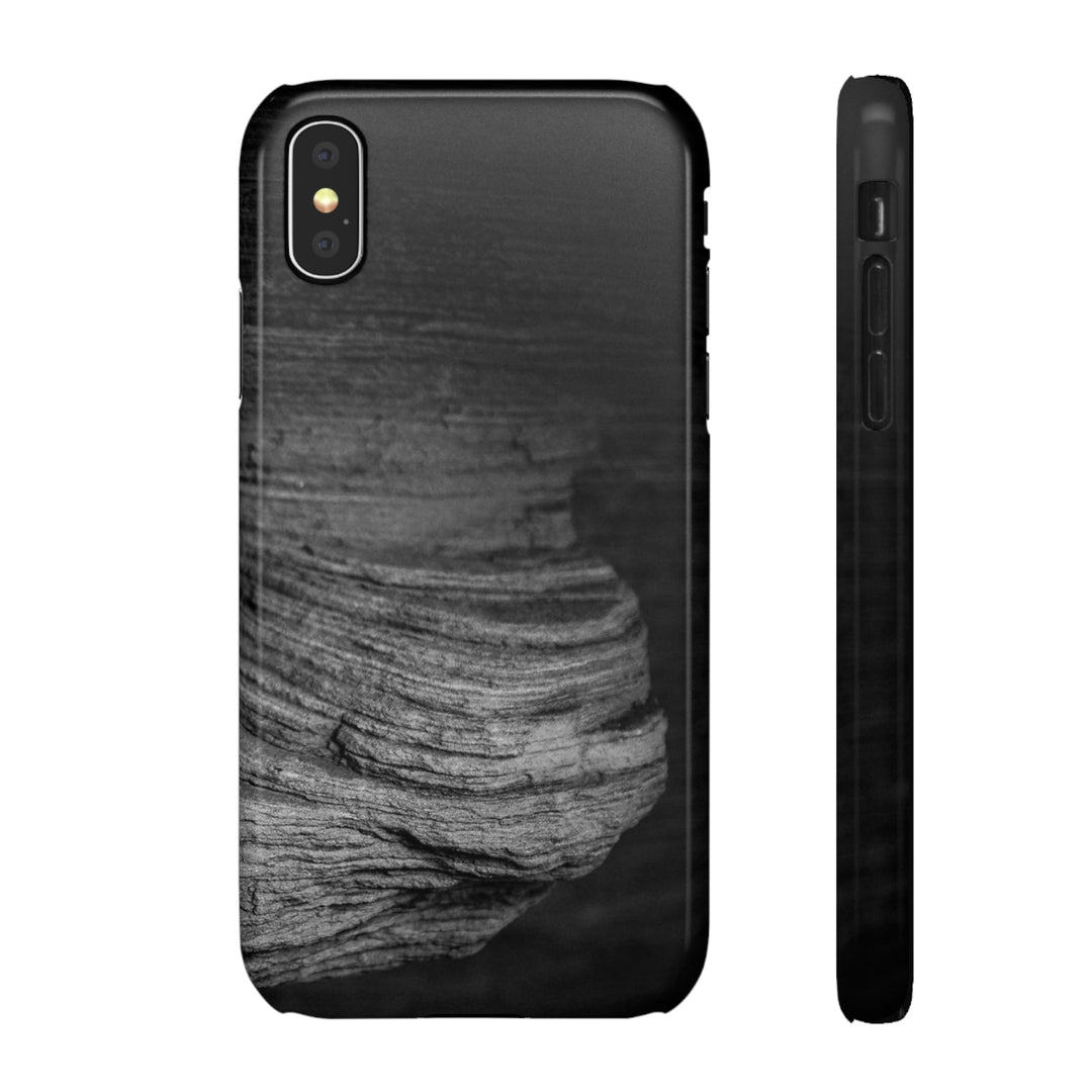 Sedimentary Rock Curves in Black and White - Phone Case