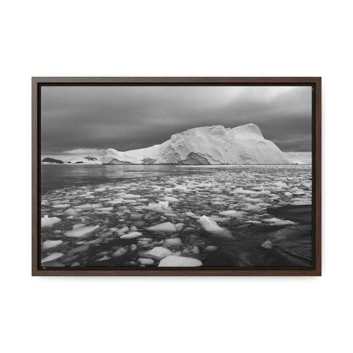 Lane of Ice In Black and White - Canvas with Frame