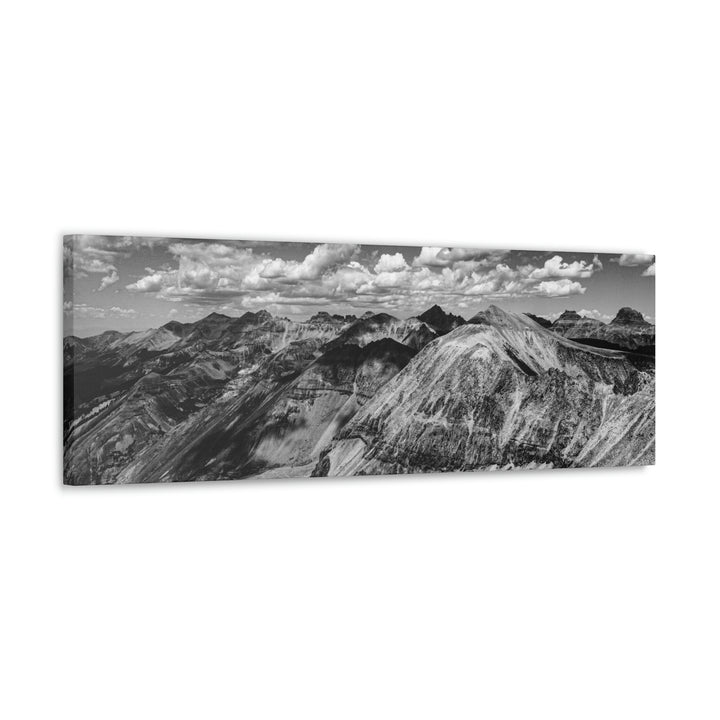 Imogene Pass From the Air in Black and White - Canvas