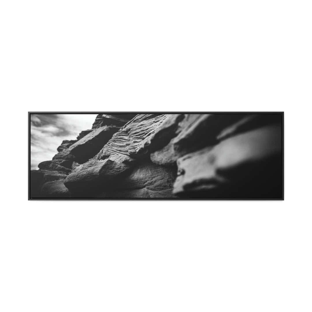 Layers of Rock in Black and White - Canvas with Frame