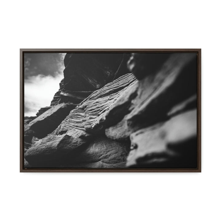 Layers of Rock in Black and White - Canvas with Frame