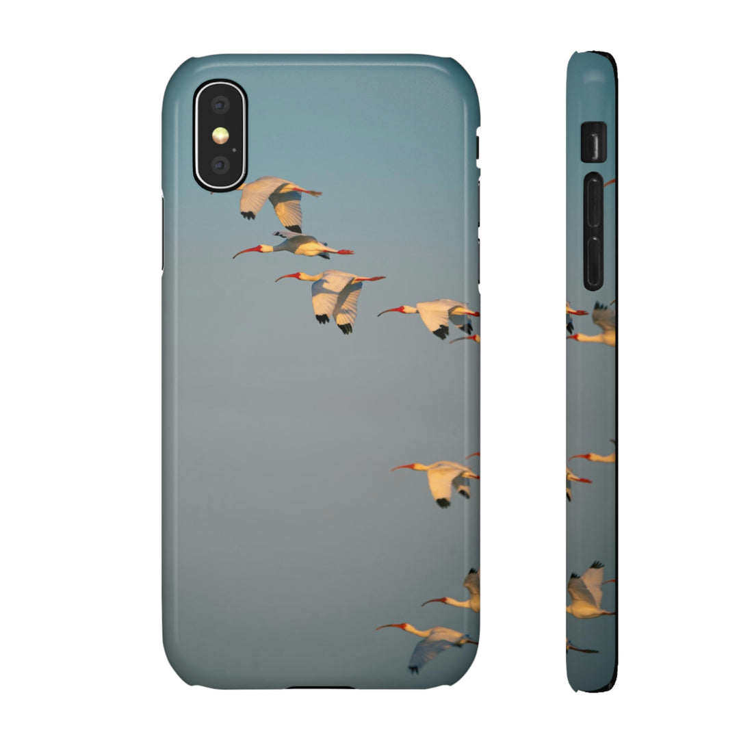 White Ibis in Flight - Phone Case